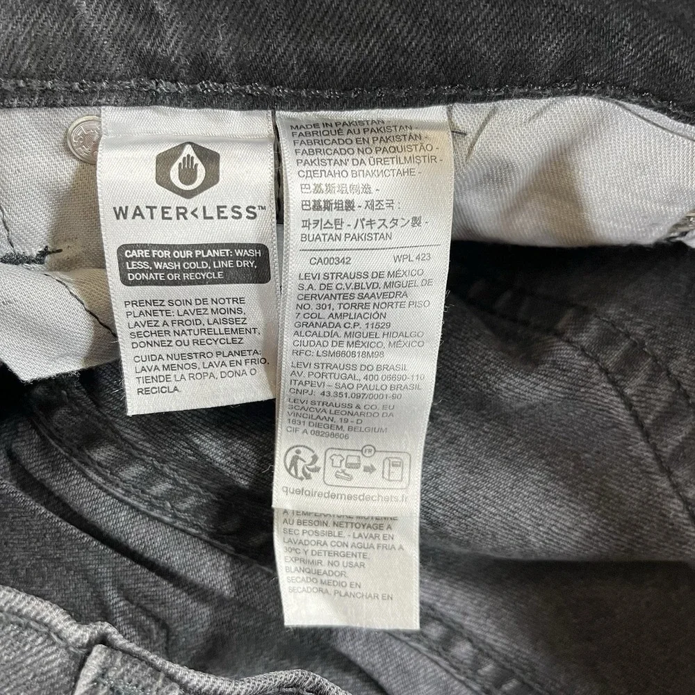 Levis 511 Sz 33x30 Fit 34x30 Black Charcoal Distressed Slim Fit Mens Faded Jeans